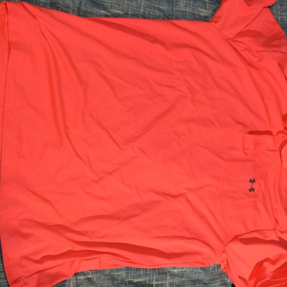 UNDER ARMOER POLO SHIRT ORANGE MEDIUM SHORT SLEEVES. - Picture 4 of 4